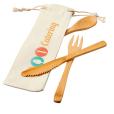 M135 Bamboo Cutlery Set With Pouch - Full Colour 