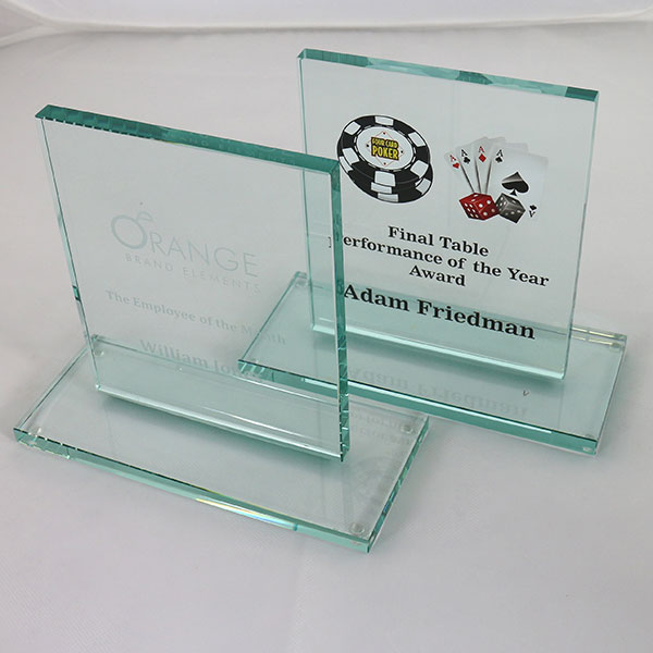 N111 15 x 12.5cm Jade Glass Rectangle Award - Engraved