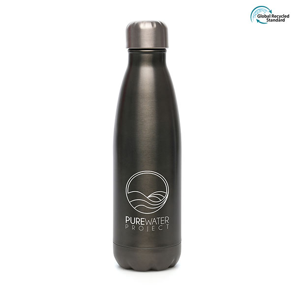 N105 Ashford Plus Recycled Stainless Steel Drinks Bottle - Spot Colour