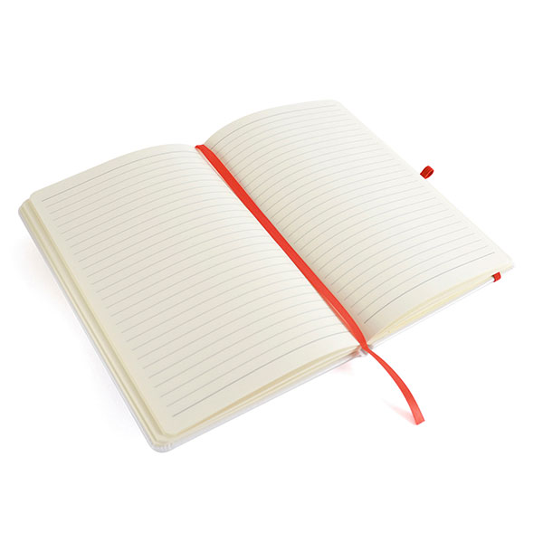 N149 A5 White PU Mole Notebook - Spot Colour