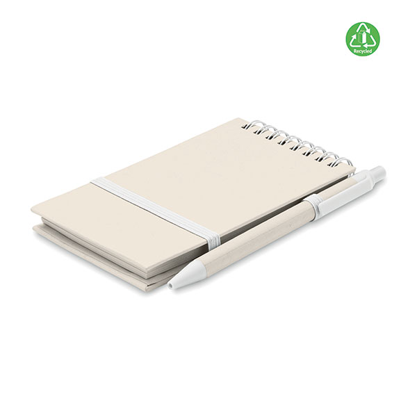M068 A6 Recycled Milk Carton Notebook and Ballpen Set