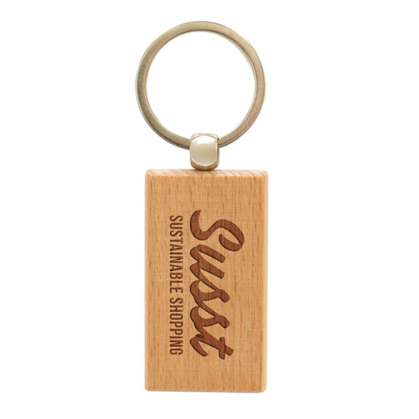 N037 Natural Beech Wood Key Ring