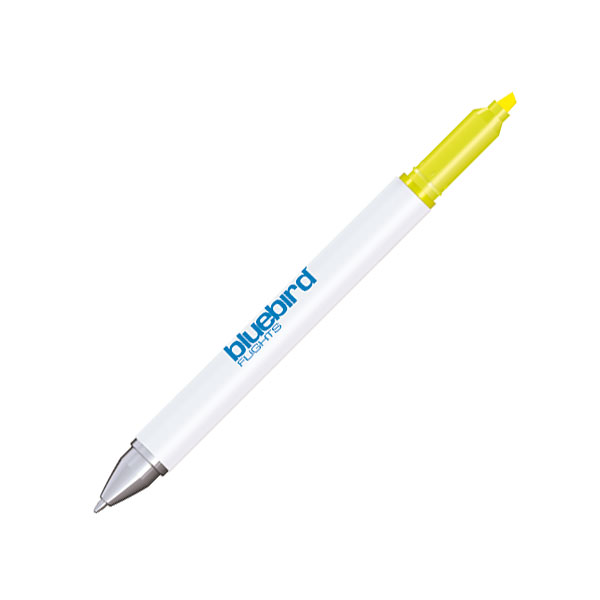 N129 Hi Cap Stylus Ballpen and Highlighter - Spot Colour