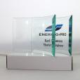 N111 10 x 14.5cm Jade Glass Bevelled Crescent Award - Engraved