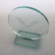 N111 15 x 10cm Jade Glass Circle Award - Engraved