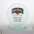 N111 15 x 10cm Jade Glass Circle Award - Full Colour