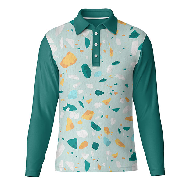 N157 Sublimated Long Sleeve Polo Shirt 