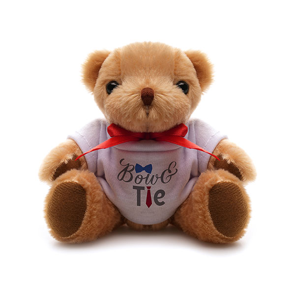 N048 Jointed 20cm Bear With White T-Shirt