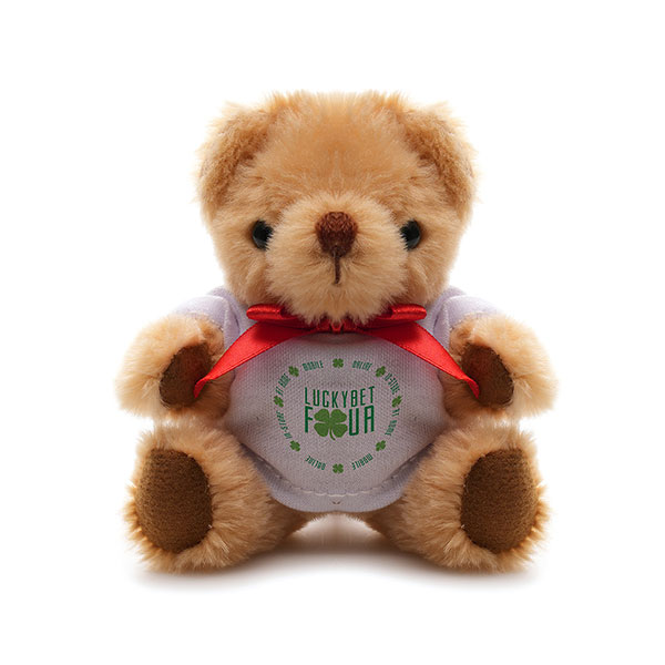 N048 Jointed 13cm Bear Wearing White T-Shirt 