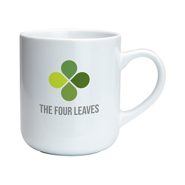 N095 Clover Earthenware Mug - White