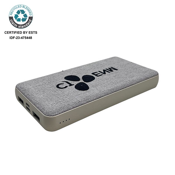 N019 rPET and Hemp Powerbank 10,000mAh - Spot Colour 