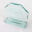 N111 14.5 x 14.5cm Jade Glass Facetted Octagon Award - Engraved