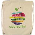 N066 5oz Natural Cotton Drawstring Bag - Full Colour