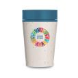 N099 Circular Design 8oz Recycled Paper Travel Mug - Spot Colour