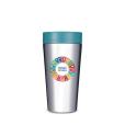 N099 Circular Design 12oz Stainless Steel Travel Mug - Full Colour