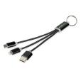 N025 Metal 3 in 1 Charging Cable with Key Ring - Engraved